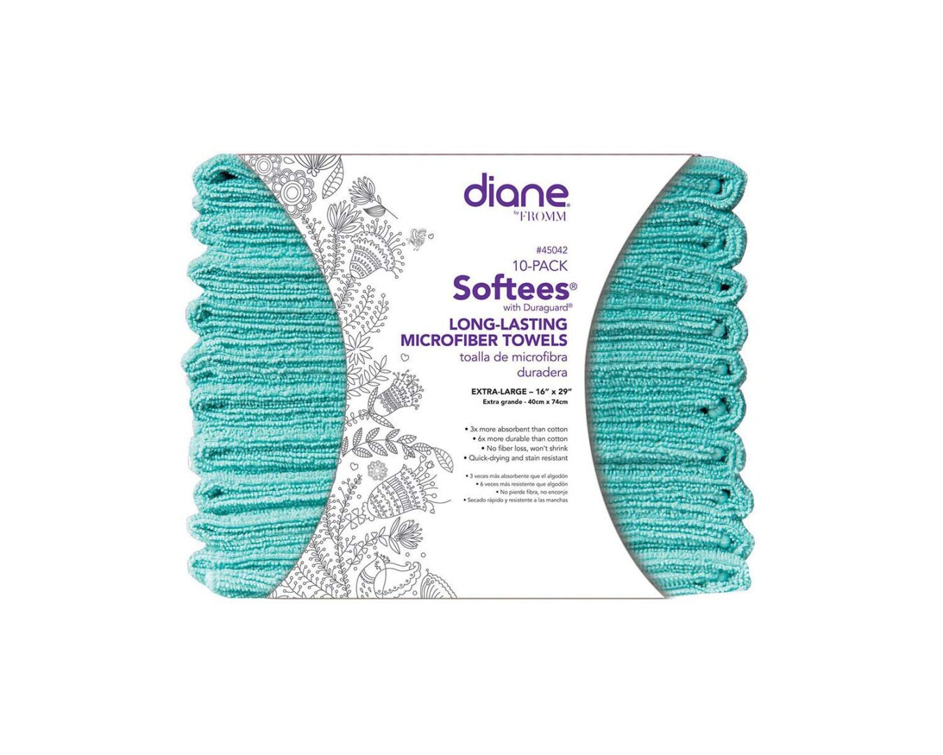 2021 Fromm Diane Softees Blue 10 count microfiber towels